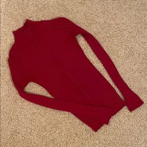 CABI Red Zip-Up Sweater